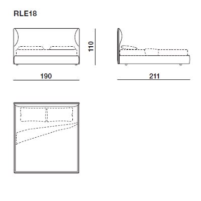 Bed for mattress 180x200 cm