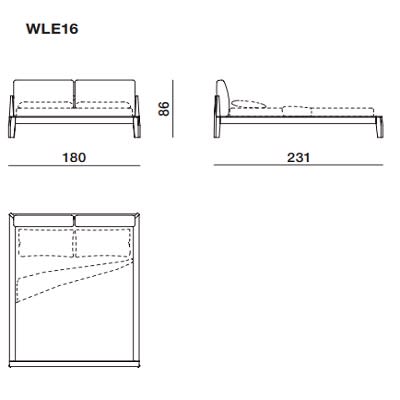 Bed for mattress 160x200 cm