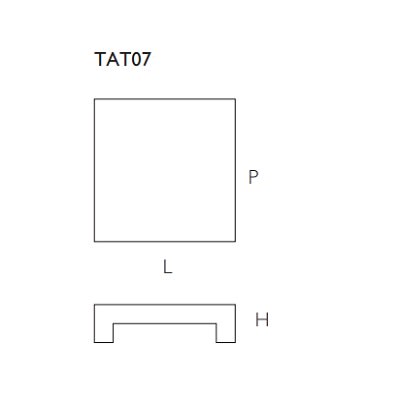 TAT07 L80 - P80 - H36 cm