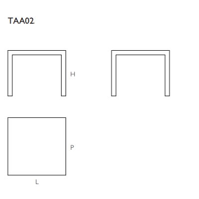 TAA02 L130 - P130 - H74 cm