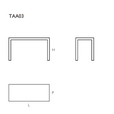 TAA03 L200 - P90 - H74 cm