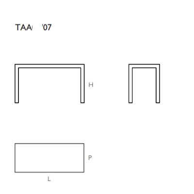 TAA07 L250 - P100 - H74 cm