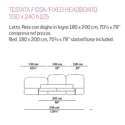 Asymmetric frame for mattress 180x200