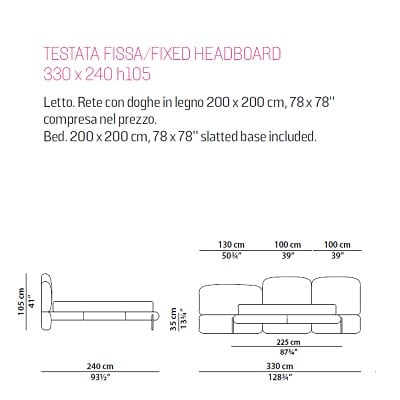 Asymmetric frame for mattress 200x200