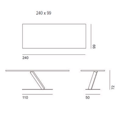 Rectangular 240x99 cm