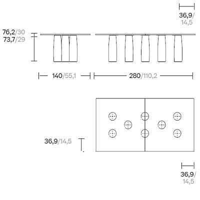 Rectangular - 8 legs