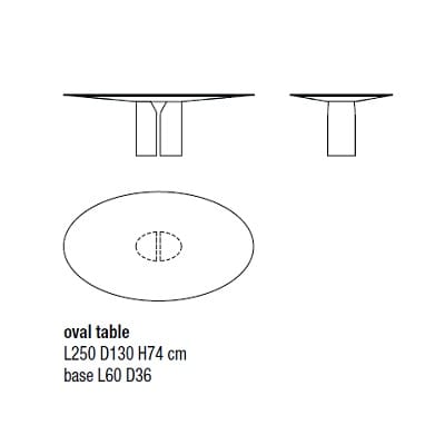 oval 250x130x74 cm