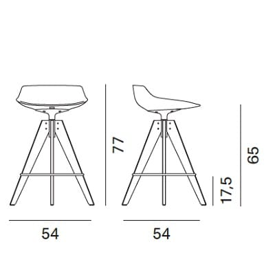 Base 4 VN Steel legs H 65cm