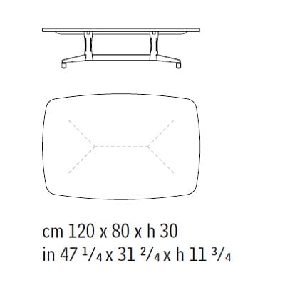 Rectangular 120x80x30cm