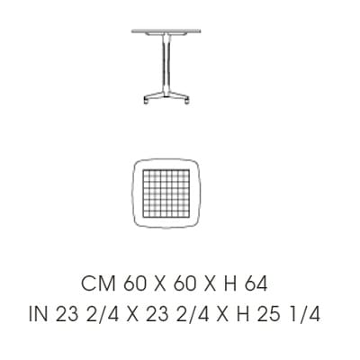 Chess top 60x60x64cm