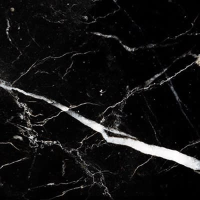 Matt Black Marquinia marble top + Matt black laquered base