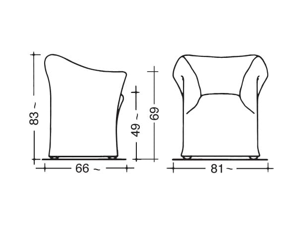 cassina-684 armchair-size