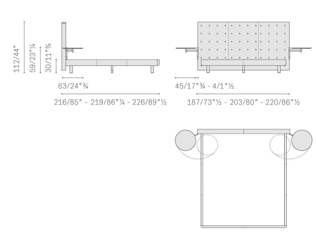 Poltrona Frau Jack bed with tables