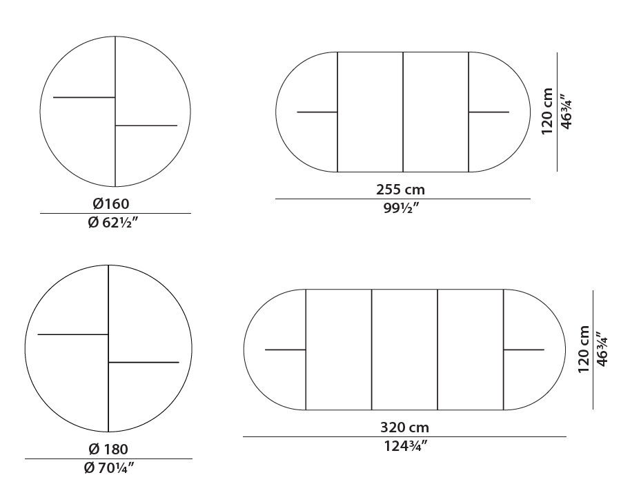 baxter placè table dimensions