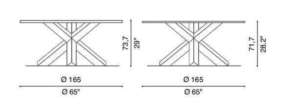 cassina 452 la rotonda table dimensions