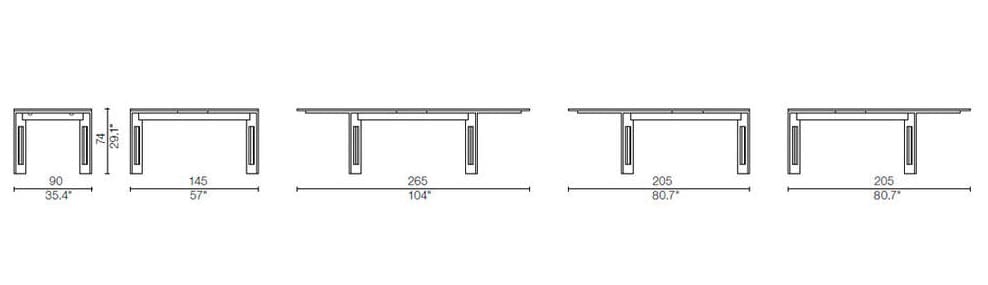 cassina berlino table dimensions