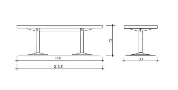 cassina lc11p table dimensions