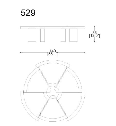 cassina rio coffee table dimensions 