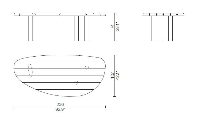 Cassina Table en Forme Libre Table