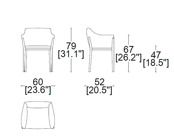 cassina-cotone-chair-size