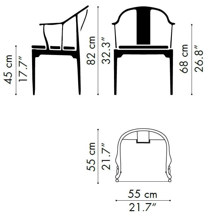 Fritz Hansen China Chair dimensions