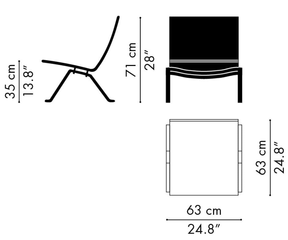 Fritz Hansen PK22 Dimensions