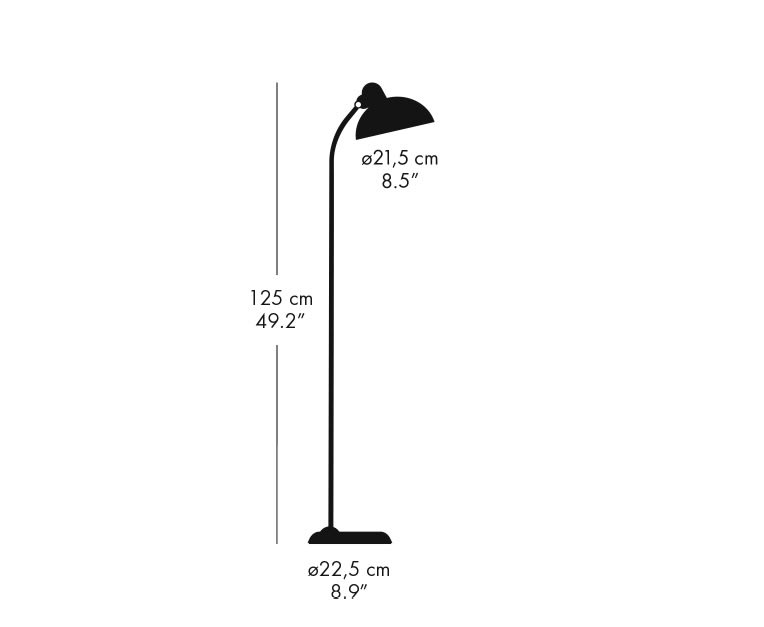 Fritz Hansen Kaiser Idell Matt Black Floor Lamp | Deplain.com