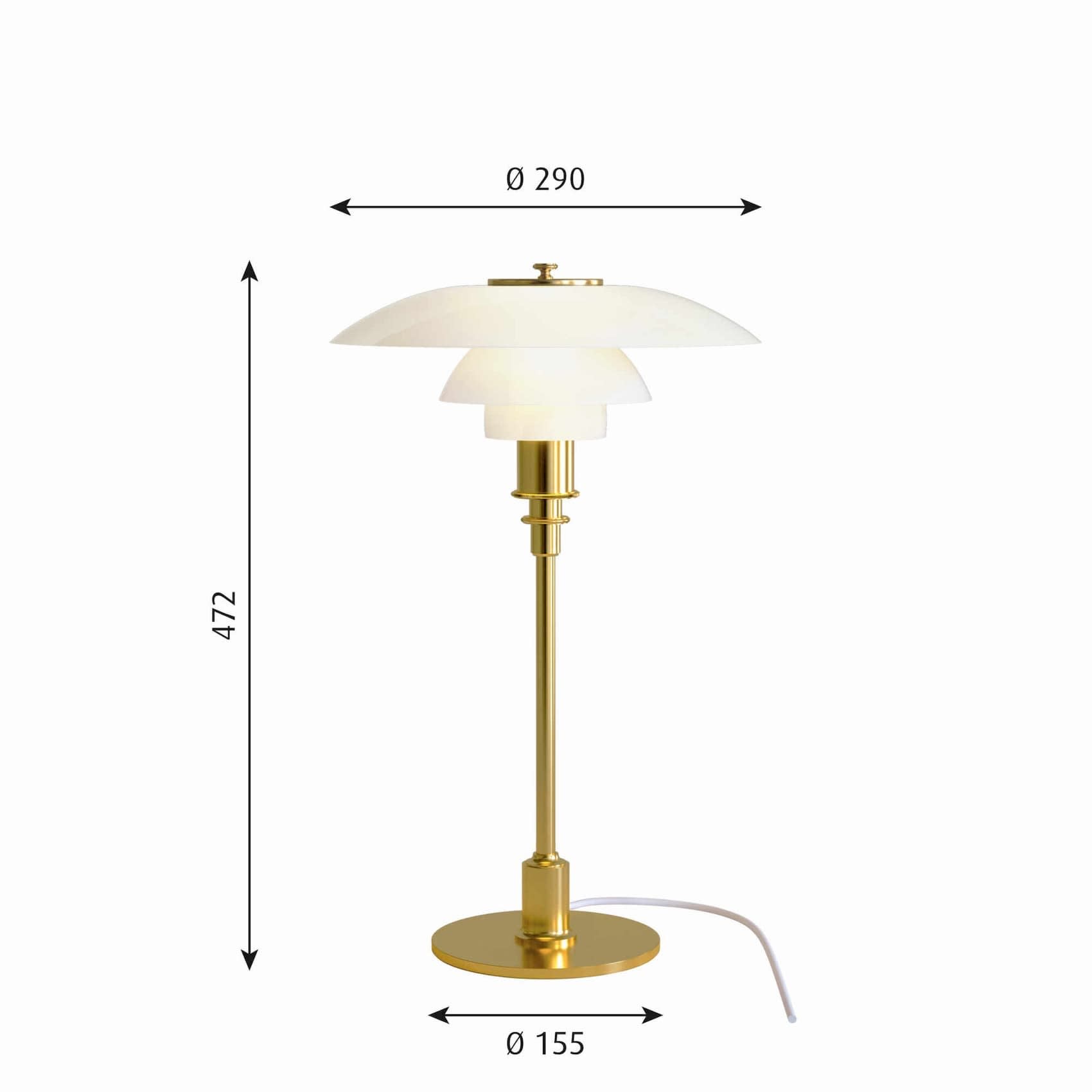 PH 3/2 Table Lamp Lamp Brass - Louis Poulsen - Buy online