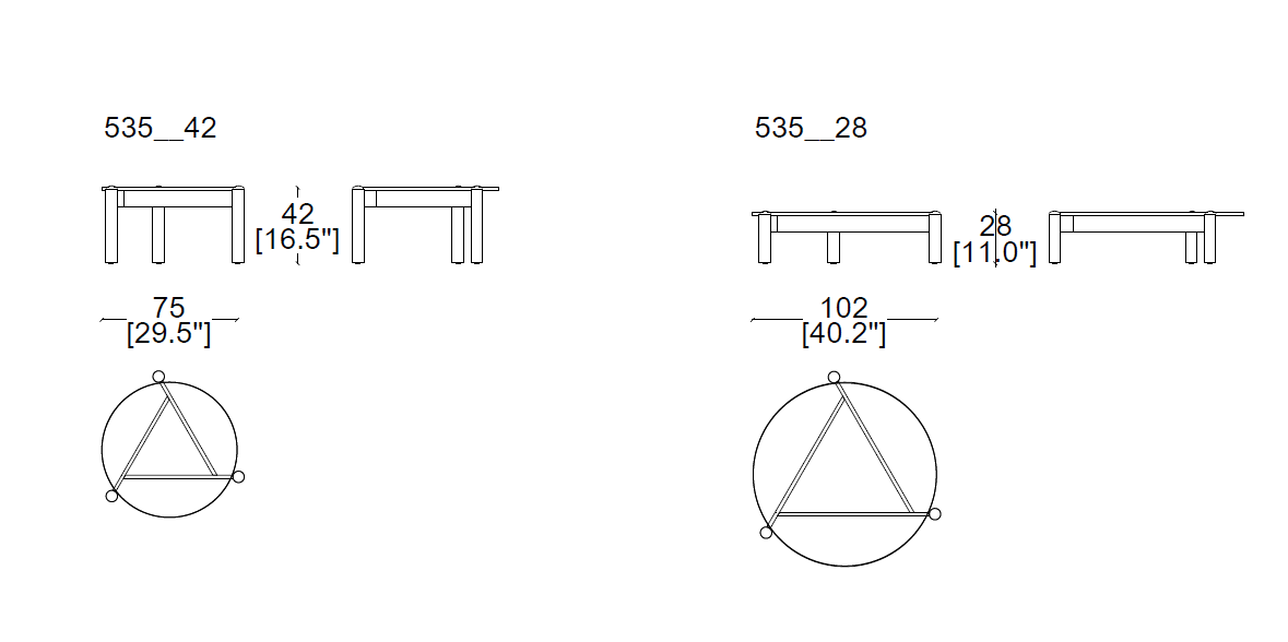 Cassina table &agrave; plateau interchangeable coffe table sizes 