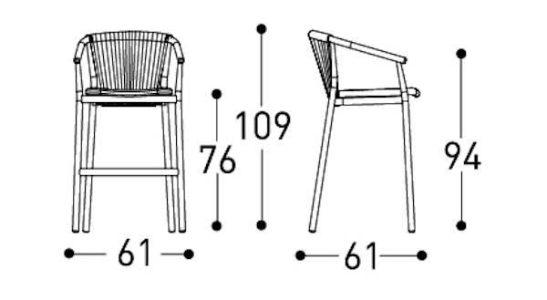 Varaschin Smart Stool Dimensions