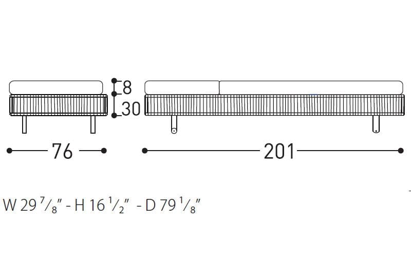 tibidabo sunbed dimensions