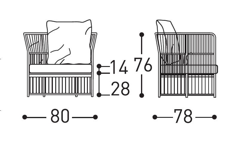 tibidabo armchair dimensions