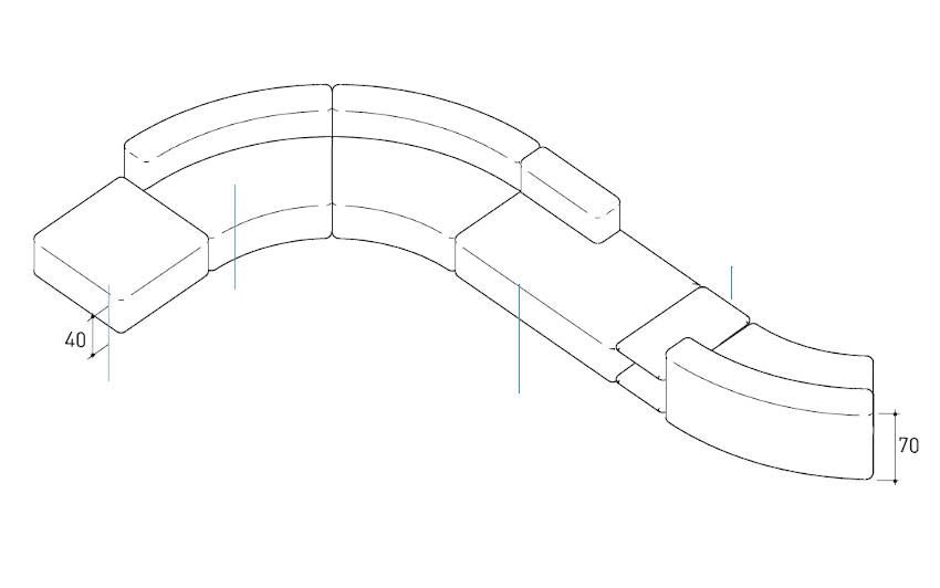 varaschin belt sofa drawing