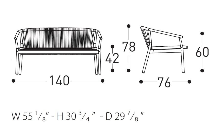 Varaschin Smart Sofa Dimensions