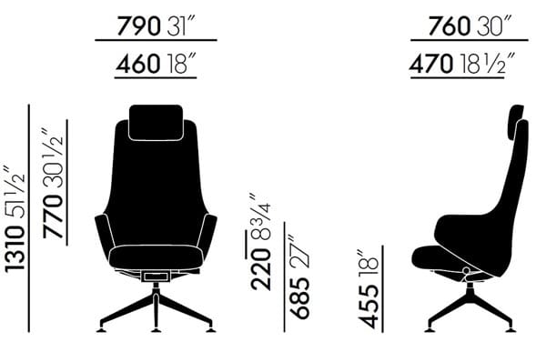 Vitra Grand Executive highback Armchair Deplain