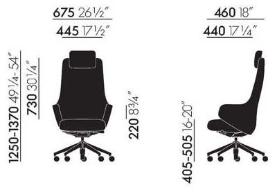 Vitra Grand Executive highback Armchair Deplain