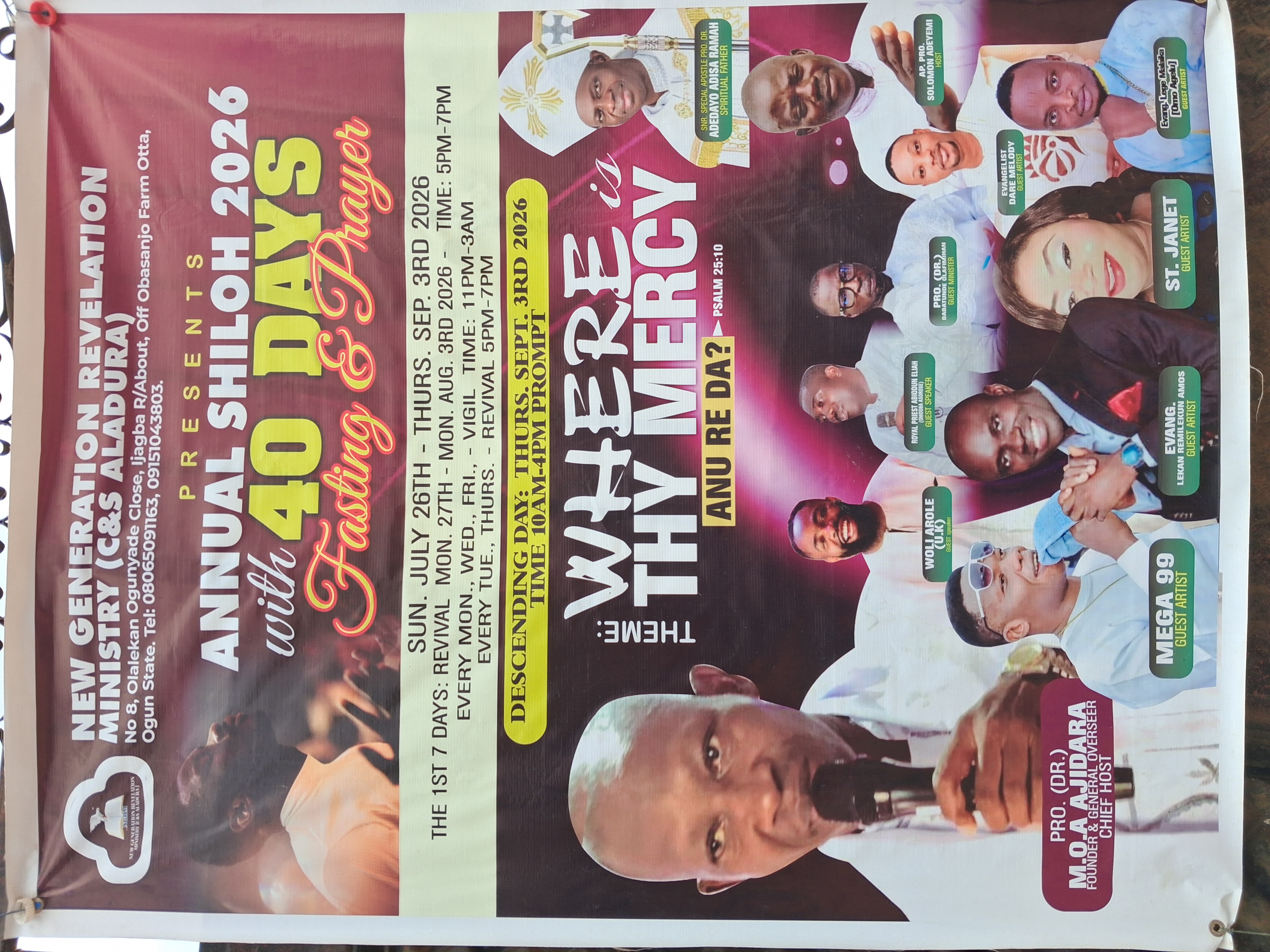 Annual Shiloh 2026 official flyer with theme, dates and guest ministers