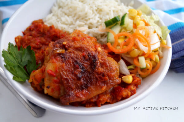 Plain Rice Vegetable Stew With Chicken