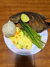 Plain Rice Egg Stew With Medium Tilapia