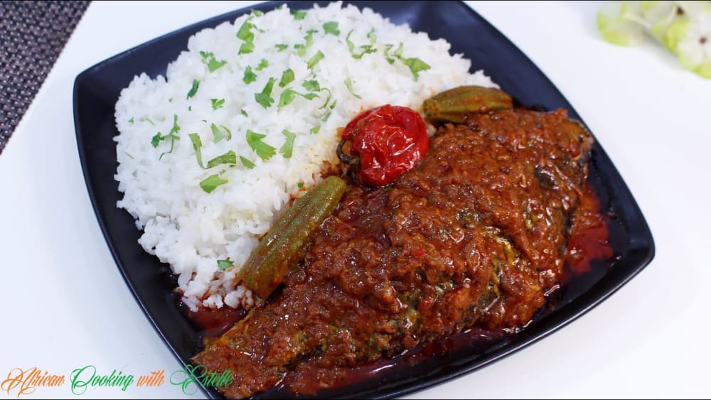Plainrice Vegetable Stew With Medium Tilapia