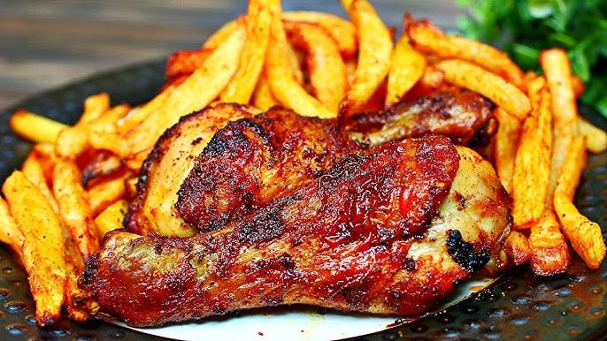 Yam Fries With Chicken