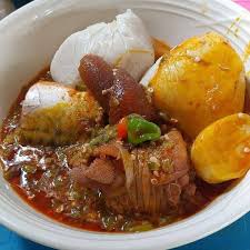 Banku And Okro Stew With Chicken And Goat Meat