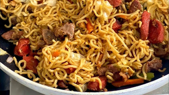 Assorted Indomie With Goat Meat