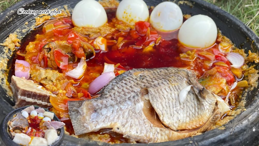 Garden Eggs Stew With Fish And Goat Meat Only