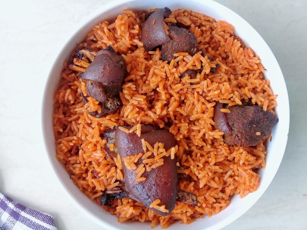 Jollof Rice And Goat Meat