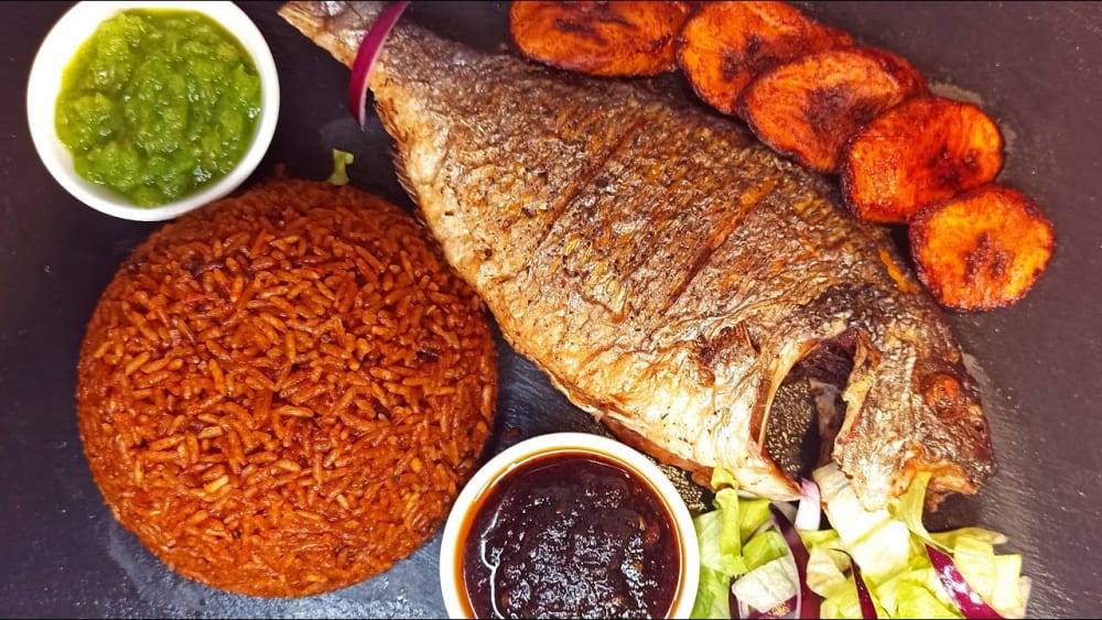 Jollof Rice And Medium Tilapia