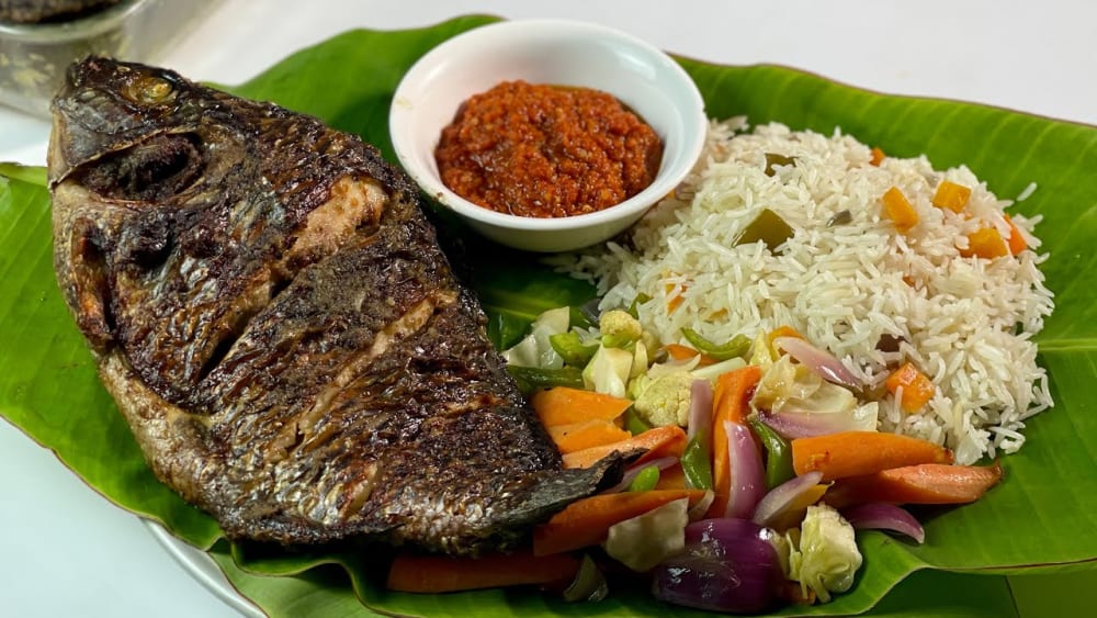 Fried Rice And Medium Tilapia