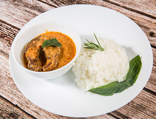 Plain Rice Groundnut Soup With Big Tilapia