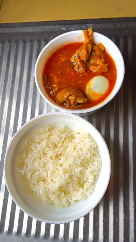 Plain Rice Lightsoup With Goat Meat