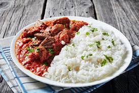 Plain Rice With Big Tilapia Stew